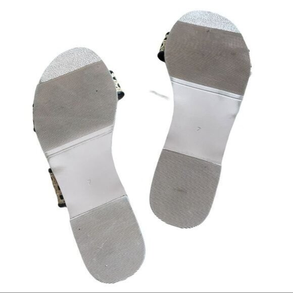 INNÉ Sinta Double Strap Slide Sandals Black Tan Size 7 - Picture 5 of 8